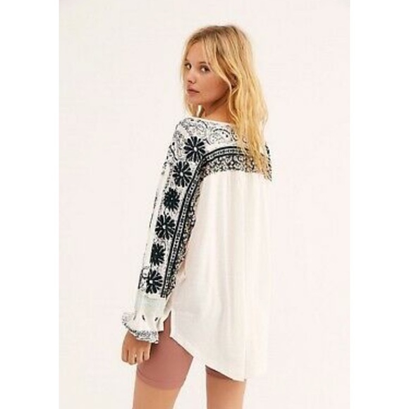 NWT FREE PEOPLE Tripoli Top Blouse Boho Hi Low - Picture 3 of 3